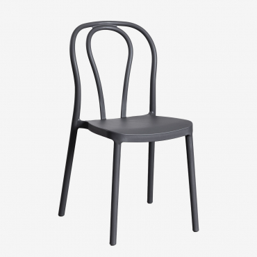 Pack Of 2 Stackable Garden Chairs In Polypropylene Mizzi Grey Graphite - Sklum