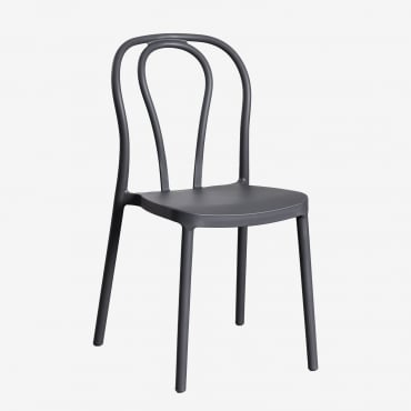 Stackable Dining Chair In Polypropylene Mizzi Grey Graphite - Sklum