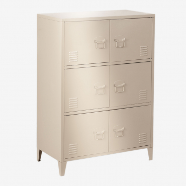 6-door Locker 80x40 Cm In Pohpli Steel Tapioca Beige - Sklum