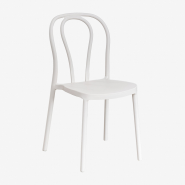 Stackable Dining Chairs Pack Of 4 In Polypropylene Mizzi Gardenia White - Sklum