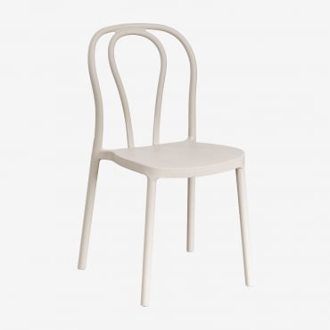 Mizzi Stackable Polypropylene Dining Chairs, Set Of 4 Tapioca Beige - Sklum
