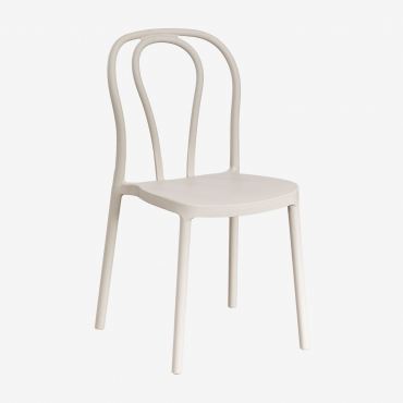 Pack Of 2 Stackable Garden Chairs In Polypropylene Mizzi Tapioca Beige - Sklum