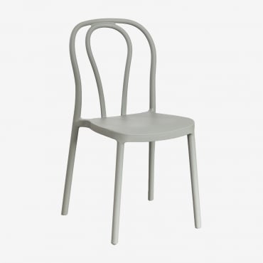 Pack Of 4 Stackable Garden Chairs In Polypropylene Mizzi Green Khaki - Sklum