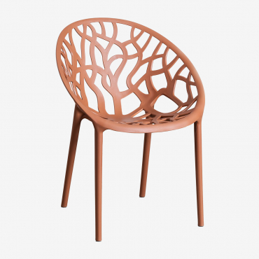 Pack Of 2 Stackable Garden Chairs In Polypropylene Ores Rusty - Sklum