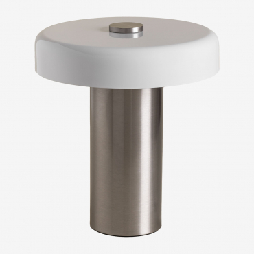 Darday Metal Table Lamp Grey Brass - Sklum