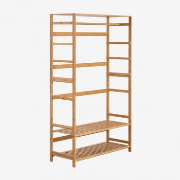 Krauford Bamboo Wood Open Wardrobe Natural Wood - Sklum