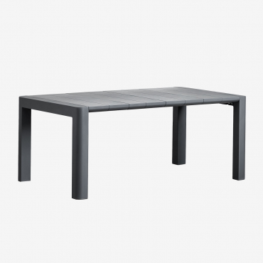 Arnadine Rectangular Garden Table Grey Graphite & 180 X 100 Cm - Sklum