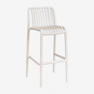 Wendell Stackable Polypropylene Bar Stool Tapioca Beige & ↑75 Cm - Sklum