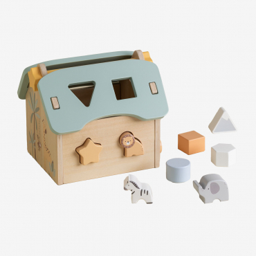 Grady Kids Wooden House With Interlocking Pieces Natural - Sklum