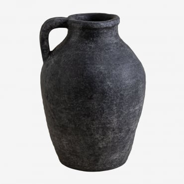 Decorative Terracotta Vase Dariam Black - Sklum