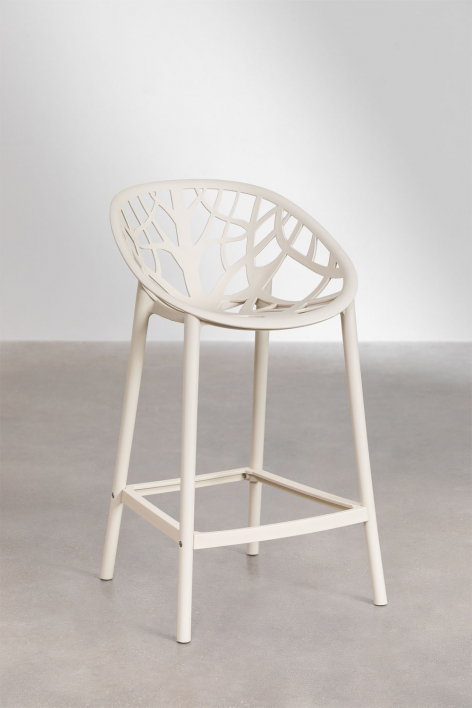 2-Pack high stools 75 cm in khaki green polypropylene Ores - Tapioca Beige