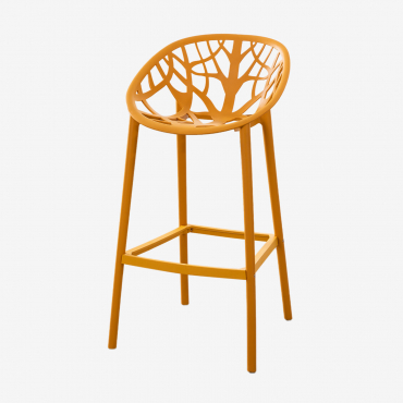 Pack Of 4 Ores Polypropylene High Stools Mustard & ↑65 Cm - Sklum