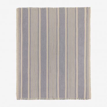 Roelia Cotton Plaid Blanket Lavender Blue Mousse - Sklum