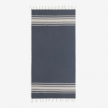 Bendorf Cotton Plaid Blanket Blue Fog - Sklum