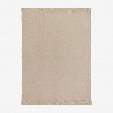 Chenille Plaid Blanket Tirset Beige Nature - Sklum