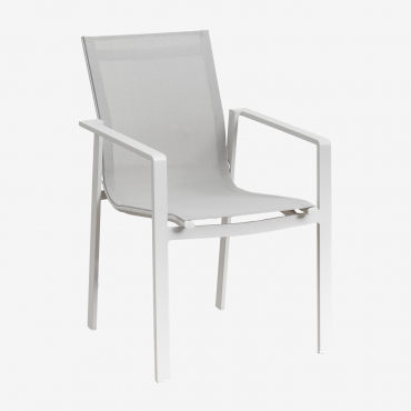 Stackable Garden Chair In Aluminum Eika Gardenia White - Sklum