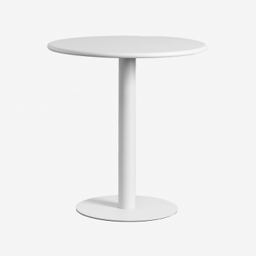 Round Garden Table Ø70 Cm In Metal Mizzi Light Grey - Sklum