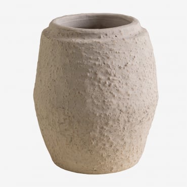 Decorative Terracotta Vase Camryn White Stone - Sklum