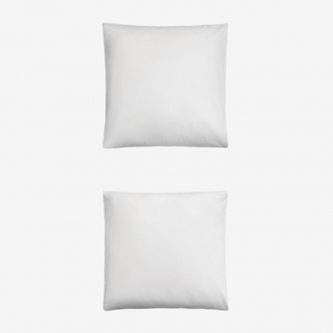 Set Of 2 Sampras 300 Thread Count Satin Pillowcases White & 60 X 60 Cm - Sklum