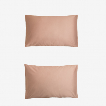 Set Of 2 Sampras 300 Thread Count Satin Pillowcases Brown Hazelnut & 50 X 75 Cm - Sklum
