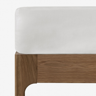 Lesia 180 Thread Count Percale Cotton Fitted Sheet White & Bed 135/140cm (140 X 200 X 40 Cm) - Sklum