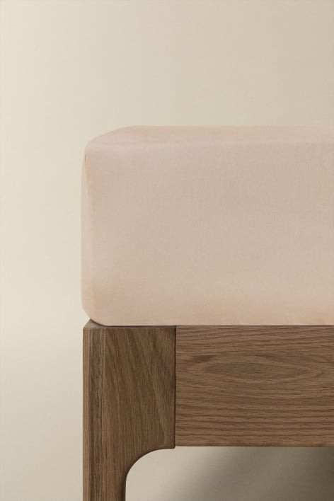 Agassi 180-thread count percale cotton fitted sheet for 90 cm bed - Light Peony Pink
