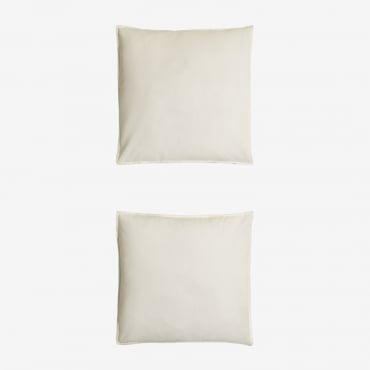 Set Of 2 Pillowcases In 160g/m² Sorana Linen White & 60 X 60 Cm - Sklum