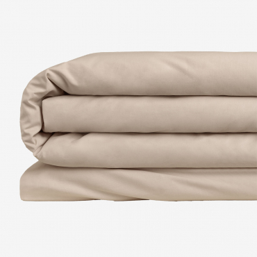 Lesia 180 Thread Count Percale Cotton Duvet Cover Tapioca Beige & Bed 150/160cm (240 X 220 Cm) - Sklum