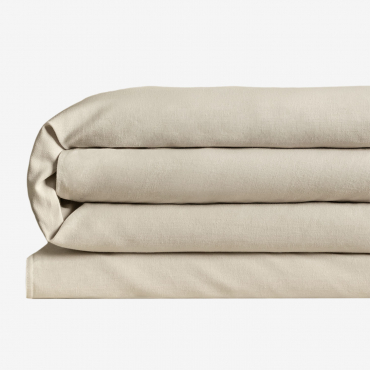 Sorana Linen Duvet Cover 160 G/m² Beige Semoline & Bed 135/140cm (220 X 220 Cm) - Sklum