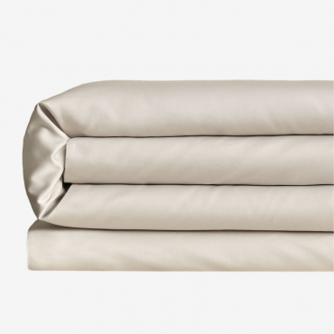 Sampras 300 Thread Count Satin Duvet Cover Nude Beige & Bed 150/160cm (240 X 220 Cm) - Sklum