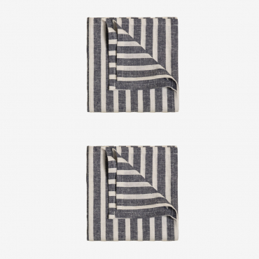 Set Of 2 Otorvi Cotton Napkins Blue Grey - Sklum