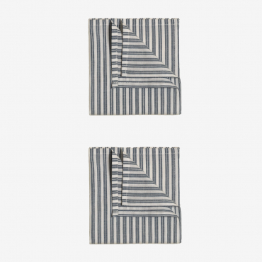 Set Of 2 Brostil Cotton Napkins Blue Lapis Blue - Sklum