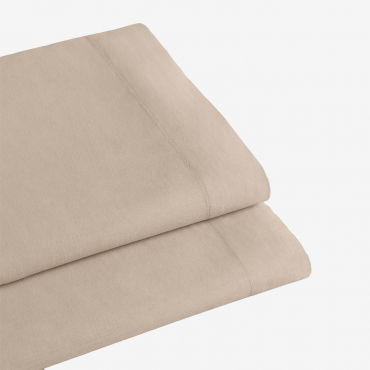 Lesia 180 Thread Count Percale Cotton Top Sheet Tapioca Beige & Bed 150/160cm (240 X 280 Cm) - Sklum