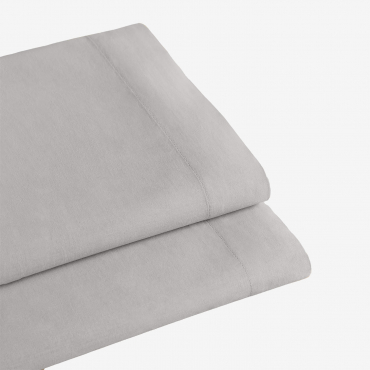 Lesia 180 Thread Count Percale Cotton Top Sheet Light Grey & Bed 150/160cm (240 X 280 Cm) - Sklum