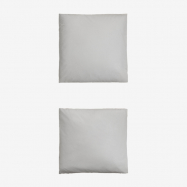 Set Of 2 Pillowcases In 180-thread-count Lesia Cotton Percale Light Grey & 60 X 60 Cm - Sklum