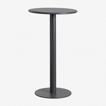 High Round Metal Table (ø60 Cm) Mizzi Grey Graphite - Sklum