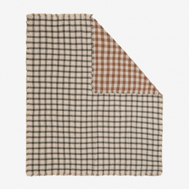Zujar Cotton Plaid Blanket Grey Graphite - Sklum