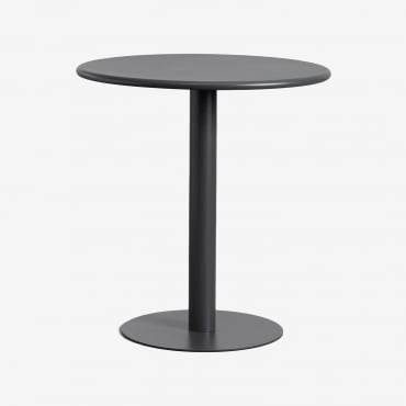 Round Garden Table Ø70 Cm In Metal Mizzi Grey Graphite - Sklum
