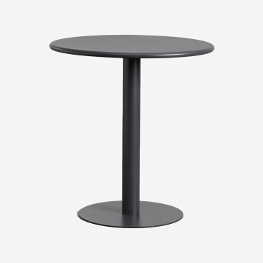 Round Metal Dining Table (ø70 Cm) Mizzi Grey Graphite - Sklum