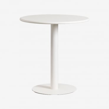 Round Kitchen Table Ø70 Cm In Metal Mizzi Gardenia White - Sklum