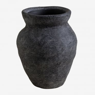 Decorative Terracotta Vase Asmeret Black - Sklum