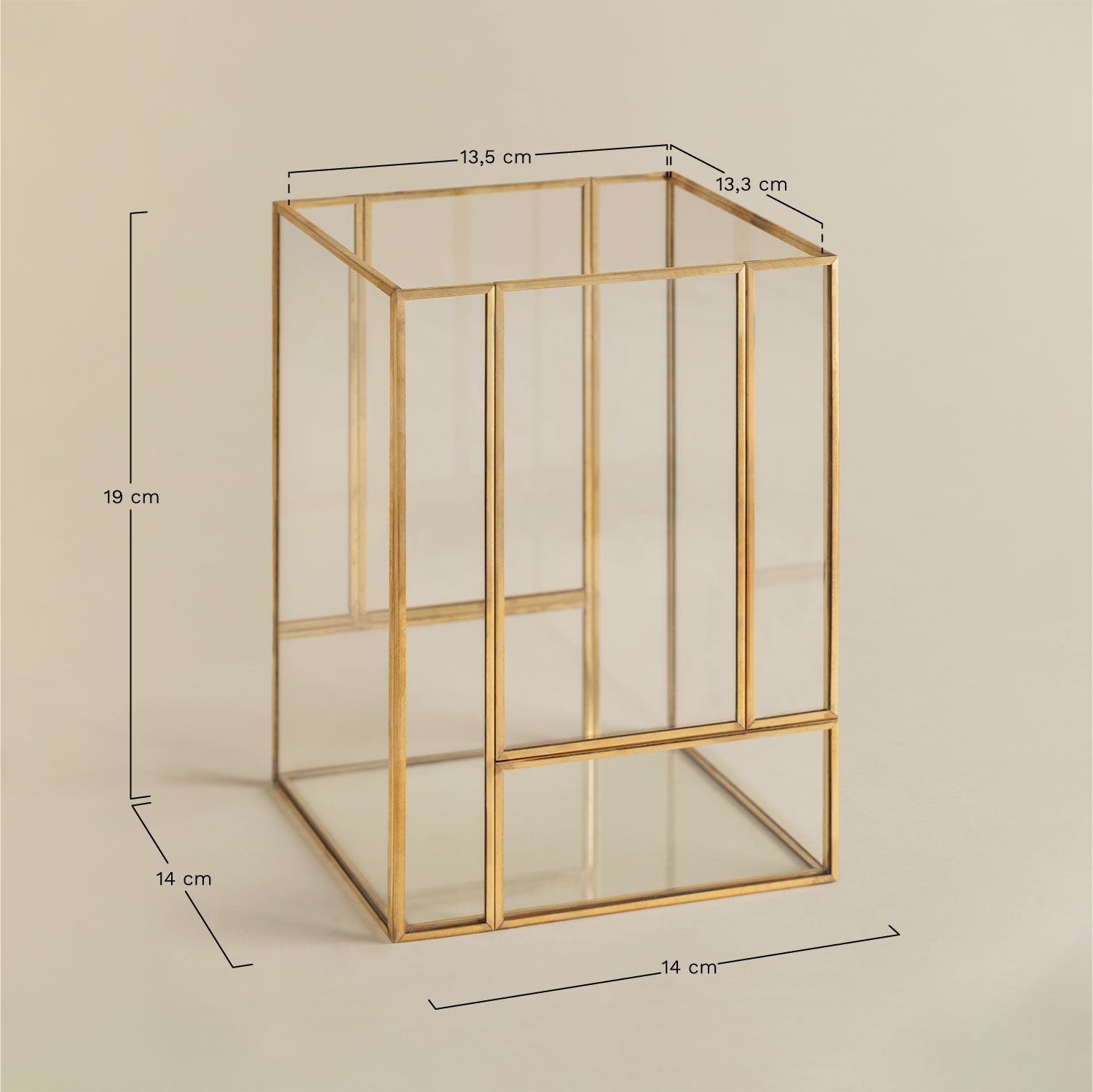 Glass Candle Holder Gerson, MEASURES