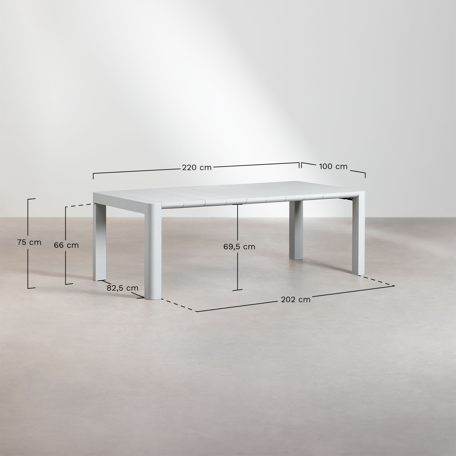 Arnadine Rectangular Dining Table, MEASURES