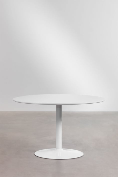 Yvetta round dining table in MDF and iron