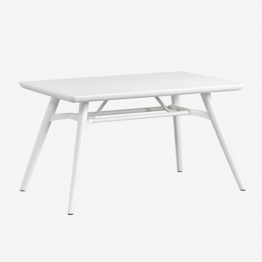 Rectangular Garden Table 135x80 Cm In Polypropylene Scand White - Sklum