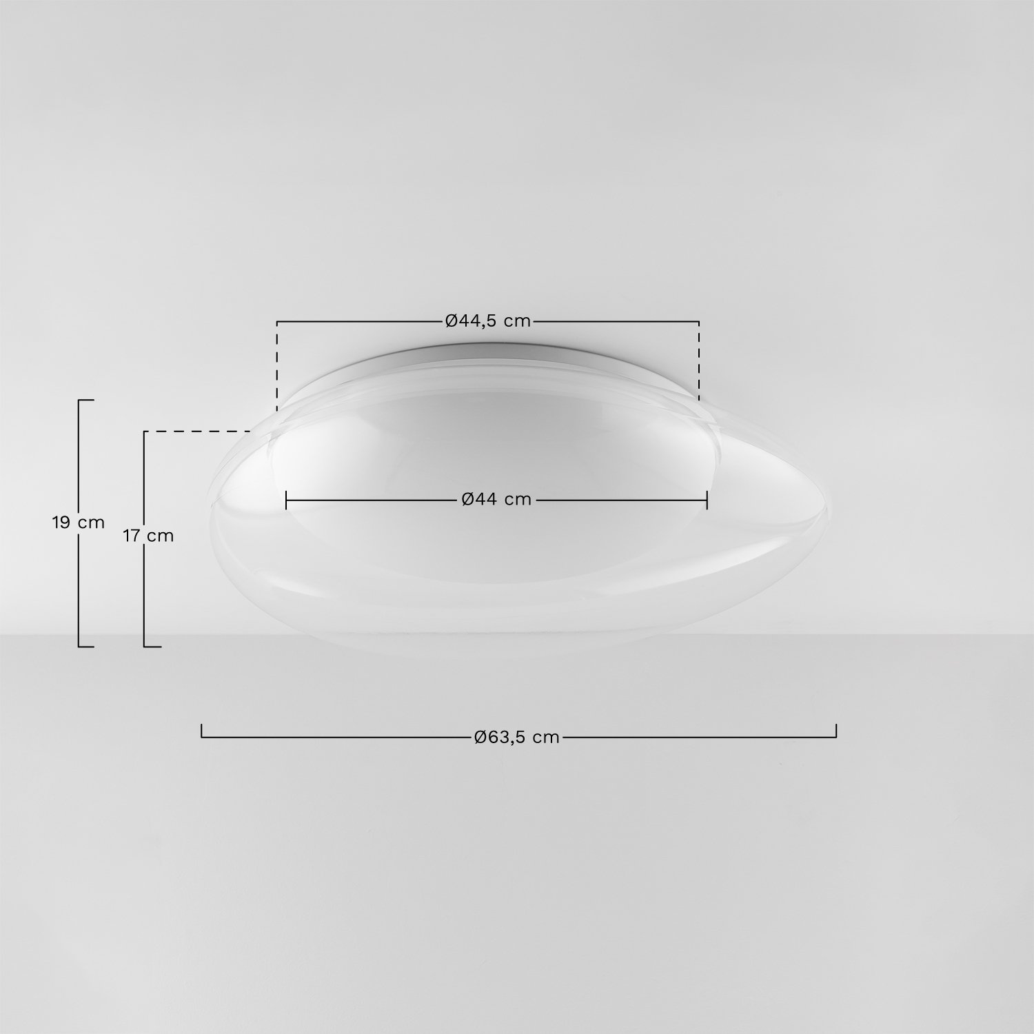 LED Ceiling Lamp in Methacrylate and Metal Salaviza , MEASURES