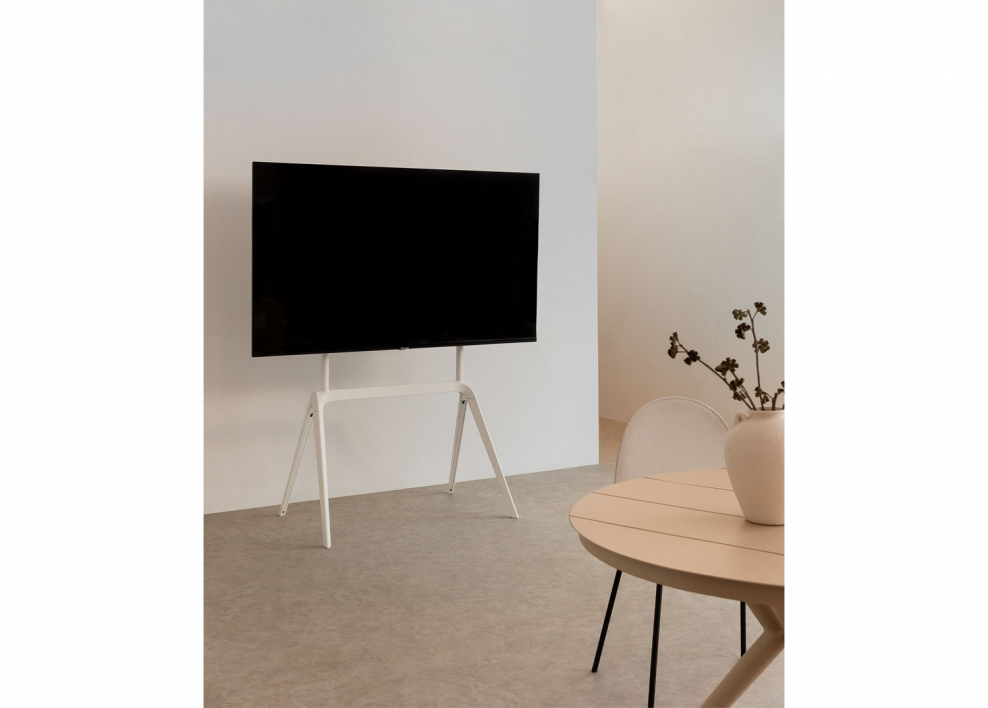 Franzier steel TV floor stand - White