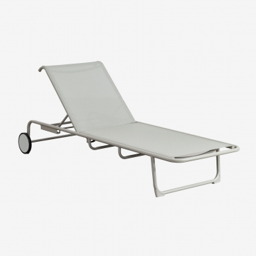 Leyanis Aluminium Reclining Lounger Green Khaki - Sklum