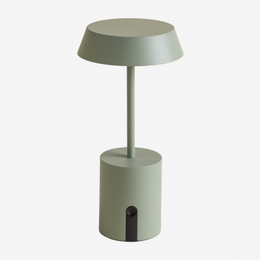 Uliana Wireless Led Table Lamp In Steel Celadon Mousse - Sklum