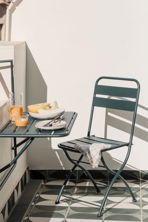 Folding garden chair in steel Janti - Jungle Green